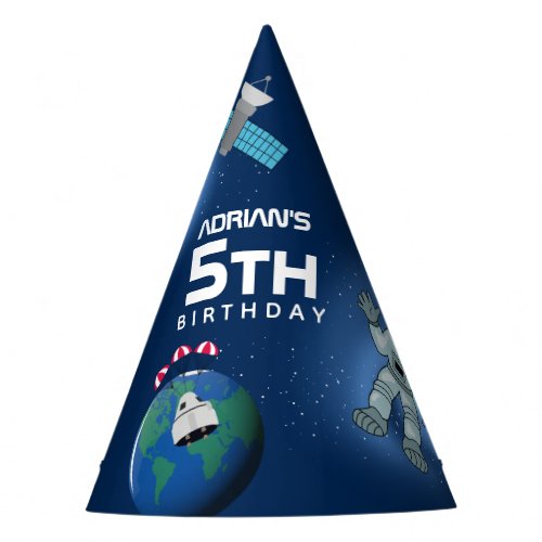 Astronaut in Space Galaxy Theme Birthday Party  Party Hat