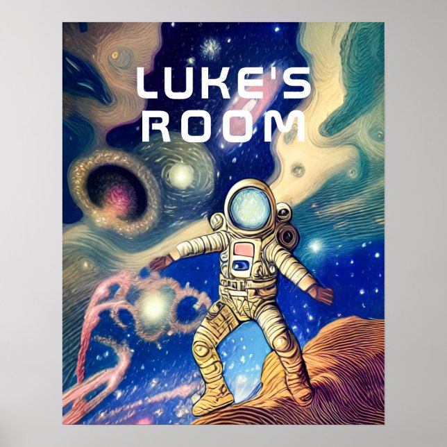 Astronaut In Space Personalized Poster (Front)