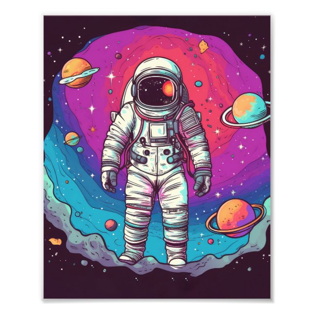 Astronaut In Space Photo Print (Front)