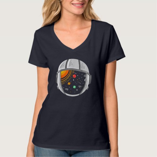 Astronaut in Space Planets Astronomy T_Shirt