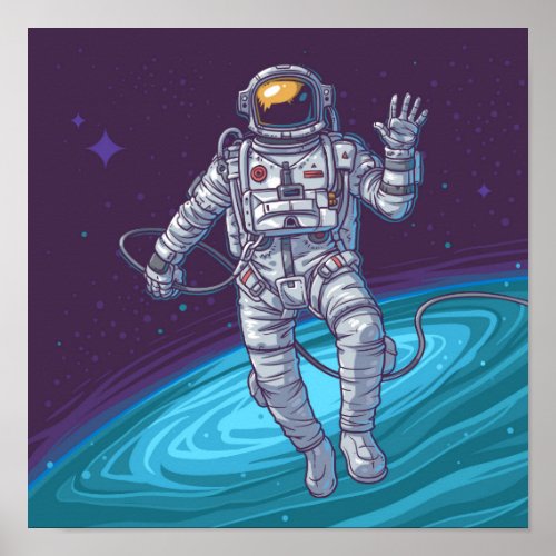 Astronaut in Space Poster