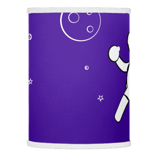 Astronaut In Space - Sketched Art - Purple & White Lamp Shade (Left)