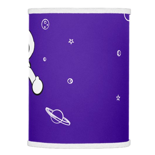 Astronaut In Space - Sketched Art - Purple & White Lamp Shade (Right)