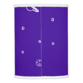 Astronaut In Space - Sketched Art - Purple & White Lamp Shade (Back)