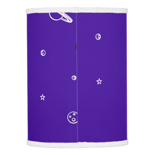 Astronaut In Space - Sketched Art - Purple & White Lamp Shade (Back)