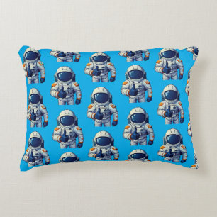 astronaut in space suit showing thumb up  accent pillow