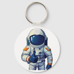 astronaut in space suit showing thumb up  keychain