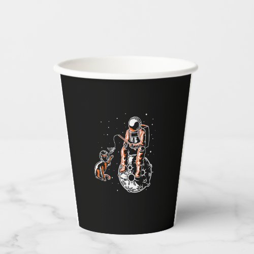 Astronaut In Space With Cat Funny Cat Lover Paper Cups