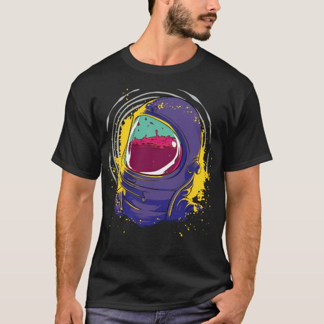Astronaut In Space With Mack Filled With Liquid Gb T-Shirt (Front)