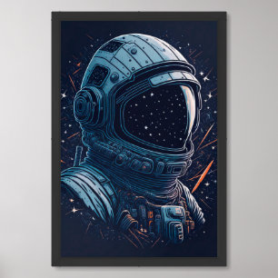 Astronaut in the deep space framed art