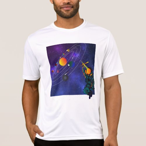 Astronaut in the Solar System Planets T_Shirt
