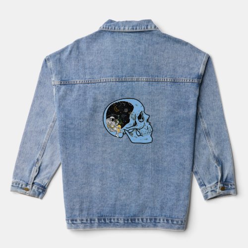 Astronaut in the Space Chill Out with Beer Galaxy  Denim Jacket