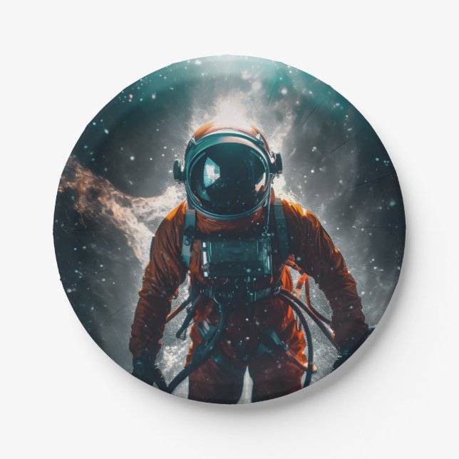 Astronaut in the space paper plates (Front)
