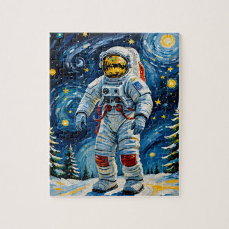 Astronaut in Winter Forest Jigsaw Puzzle