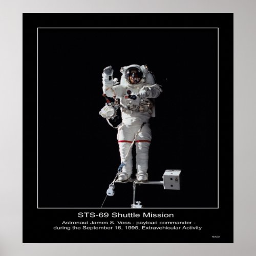 Astronaut James S Voss Outer Space Walk Poster