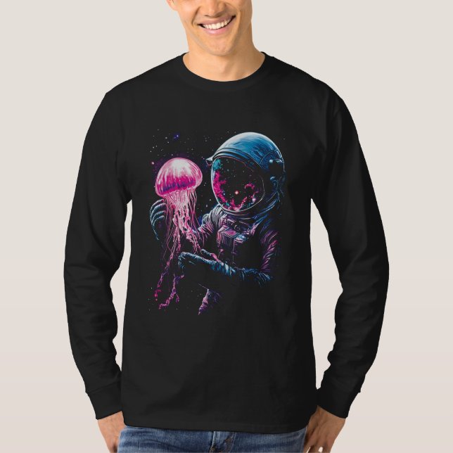 Astronaut Jellyfish Outer Space Explorer Galaxy Sc T-Shirt (Front)