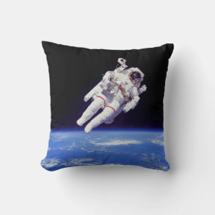 Astronaut Jetpack Spacewalk Earth Orbit Photo Throw Pillow