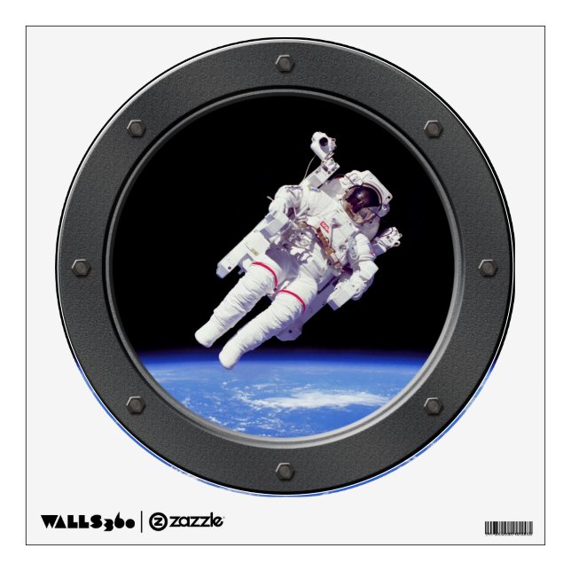 Astronaut Jetpack Spacewalk Earth Orbit Photo Wall Decal (Front)