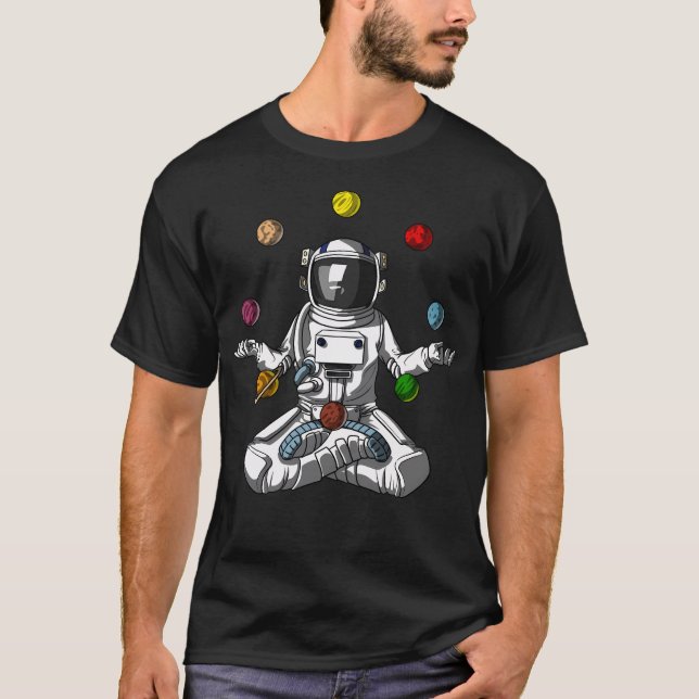 Astronaut Juggling Planets T-Shirt (Front)