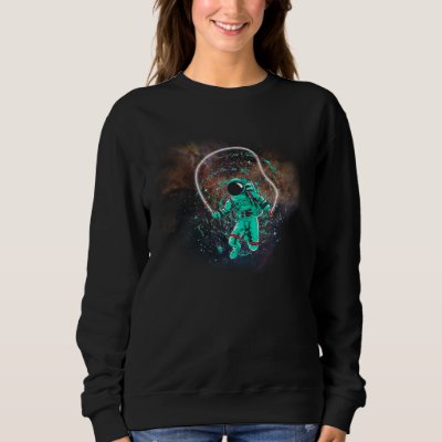 Astronaut Jumping Rope in Outer Space by Nebula Sweatshirt