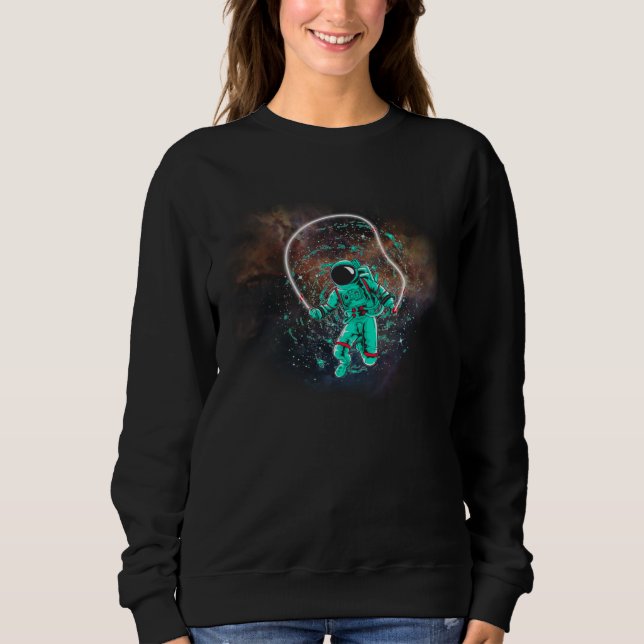 Astronaut Jumping Rope in Outer Space by Nebula Sweatshirt (Front)