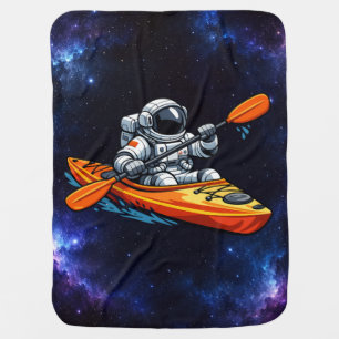 . Astronaut Kayaking Baby Blanket