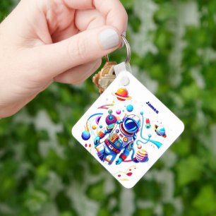 Astronaut Keychain Boys Colorful Space Explorer