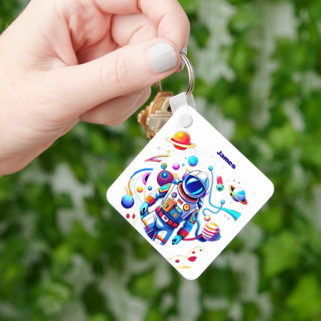 Astronaut Keychain  Boys Colorful Space Explorer (Hand)