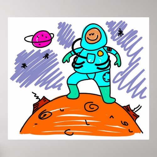 Astronaut Kid Poster