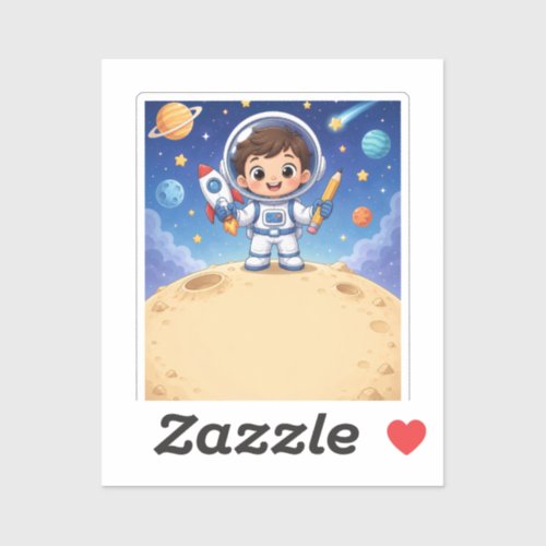 Astronaut Kid Ready to Explore School Noteboo Sticker