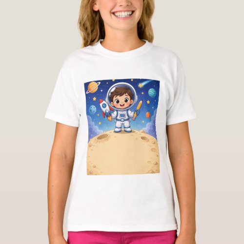 Astronaut Kid Ready to Explore School Noteboo T-Shirt