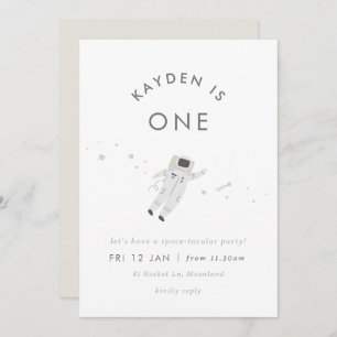 Astronaut Kids Space Birthday Party Invite