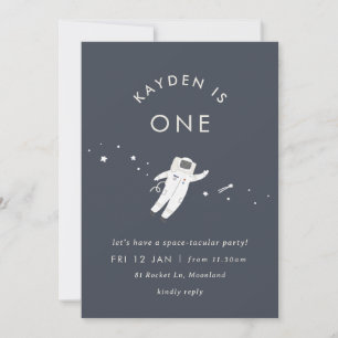 Astronaut Kids Space Birthday Party Invite