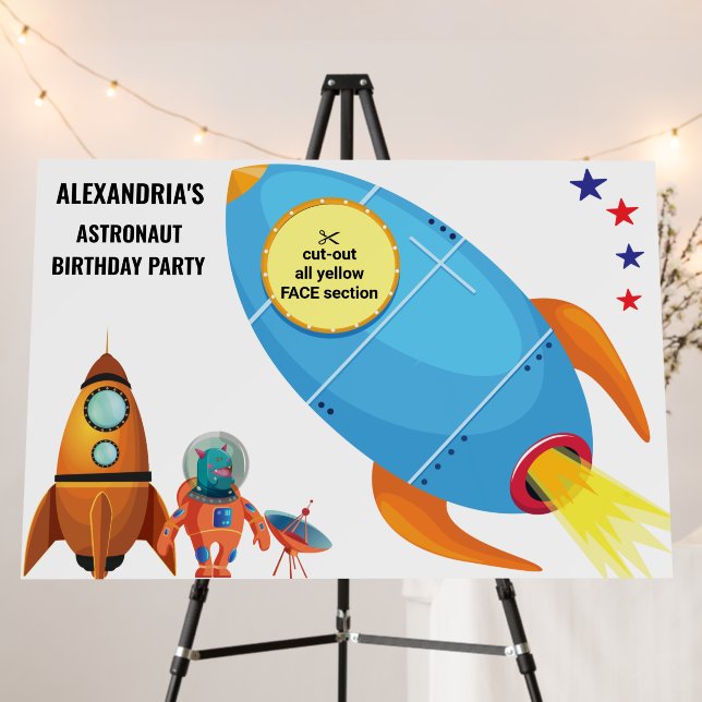 Astronaut Kids Sturdy Photo Booth Cut-out Backdrop Foam Board (In Situ (Stand))