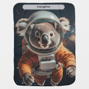 Astronaut Koala Space Surreal Animal Custom Baby Blanket
