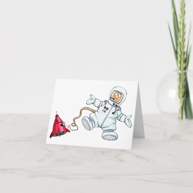 astronaut letterpress thank you card (Front)