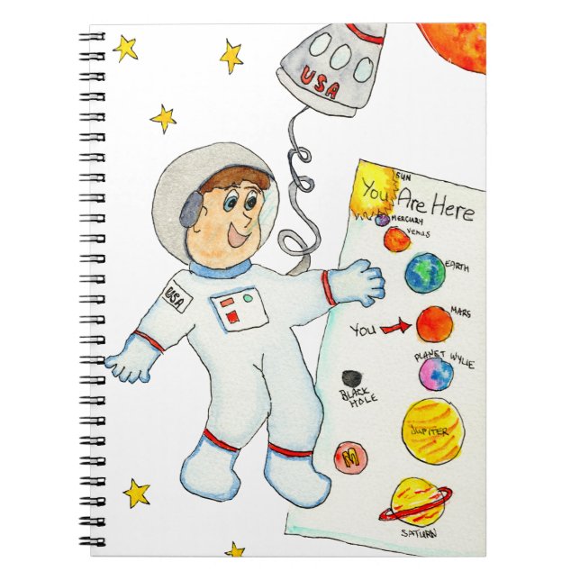 Astronaut Looking for Directions Notebook (Front)
