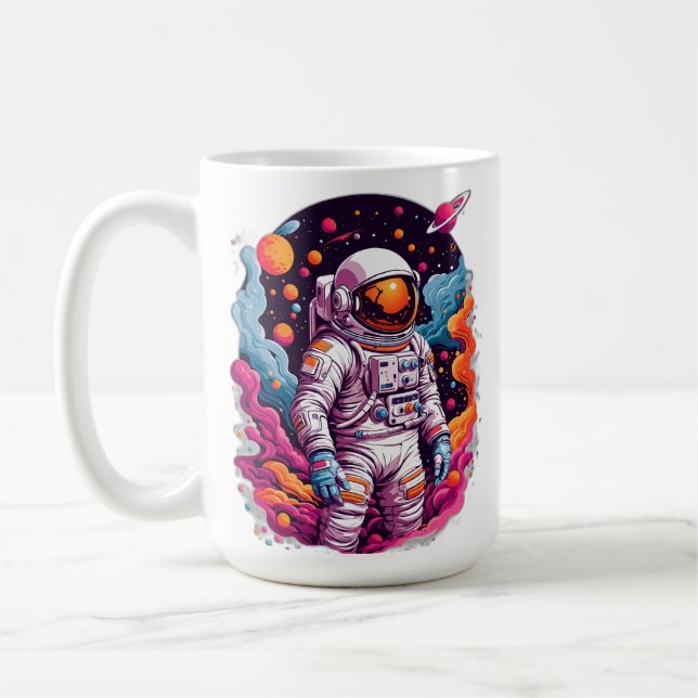 Astronaut lost in galaxy coffee mug (Left)