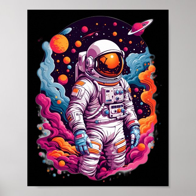 Astronaut lost in galaxy poster (Front)