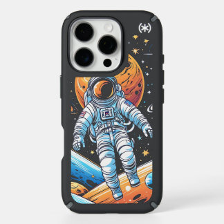 Astronaut lost in space surrounded by planets  iPhone 16 pro case
