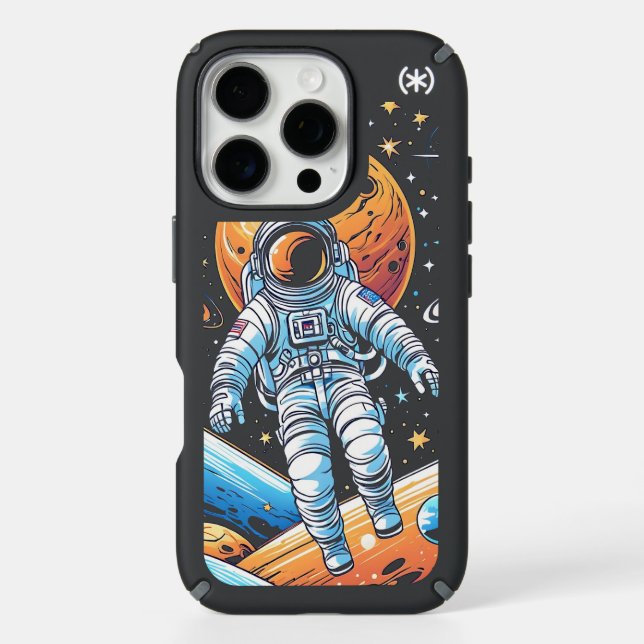 Astronaut lost in space surrounded by planets  speck iPhone case (Front)