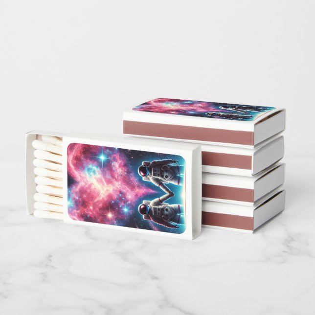Astronaut Love Custom Matchbox Matchboxes (Stacked)