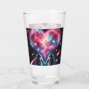 Astronaut Love Galaxy Glass Cup