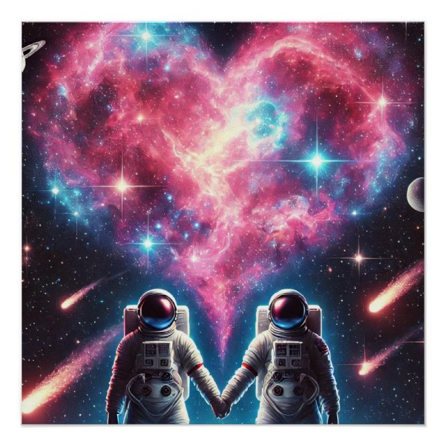 Astronaut Love Glossy Poster (Front)