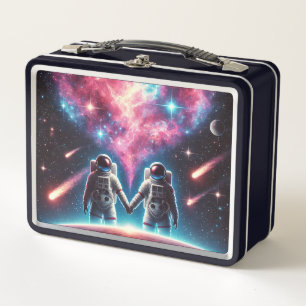 Astronaut Love Metal Lunchbox