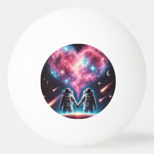 Astronaut Love Nebula Ping Pong Ball