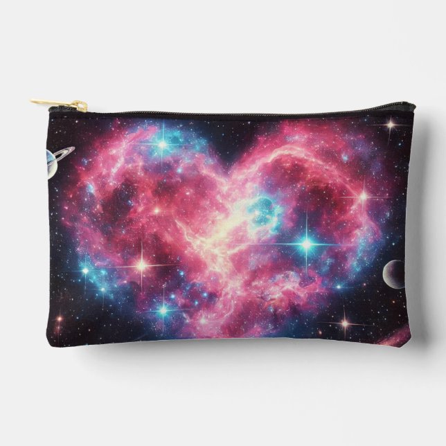 Astronaut Love Nebula Zipper Pouch (Front)
