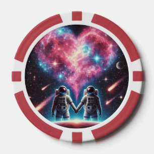 Astronaut Love Poker Chip