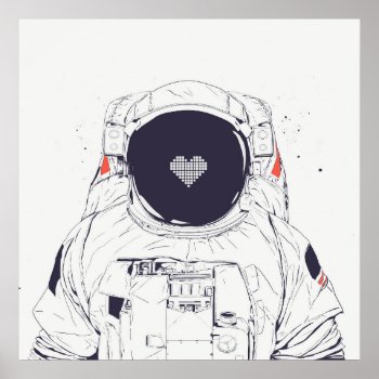 Astronaut Love Poster by bsolti at Zazzle
