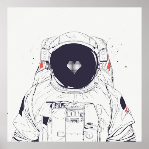 Astronaut love poster